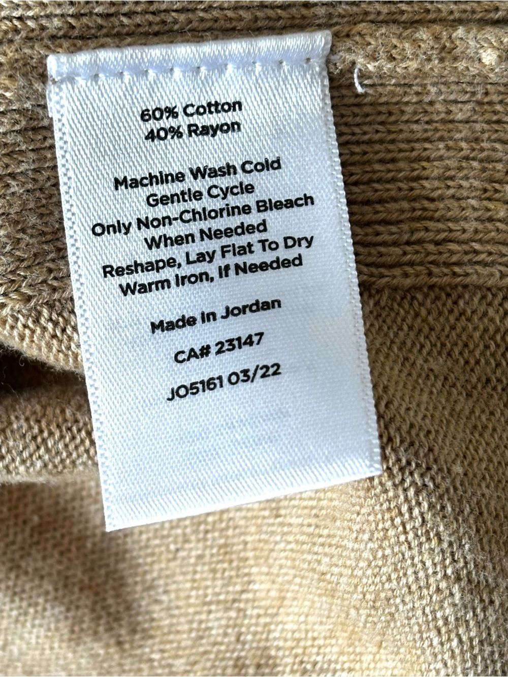 Talbots Girlfriend Pointelle Cardigan Camel Size 1XP - Picture 5 of 5
